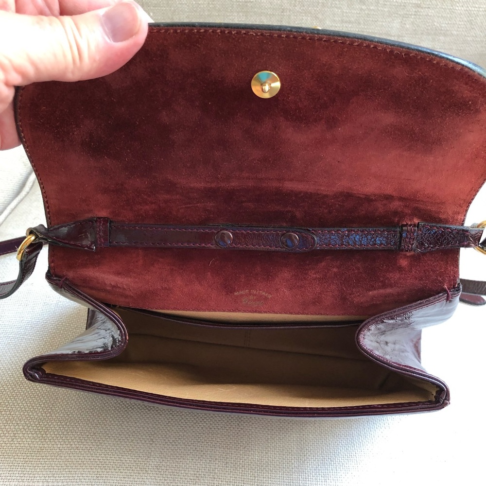 Gucci Vintage Shoulder Bag Horsebit Clutch Patent Leather - Picture 10 of 15